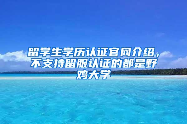 留学生学历认证官网介绍，不支持留服认证的都是野鸡大学