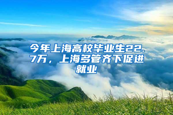 今年上海高校毕业生22.7万，上海多管齐下促进就业