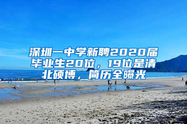深圳一中学新聘2020届毕业生20位，19位是清北硕博，简历全曝光