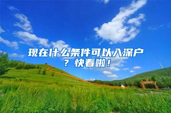 现在什么条件可以入深户？快看啦！