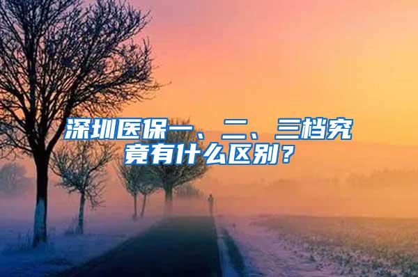 深圳医保一、二、三档究竟有什么区别？