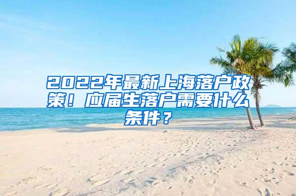 2022年最新上海落户政策！应届生落户需要什么条件？