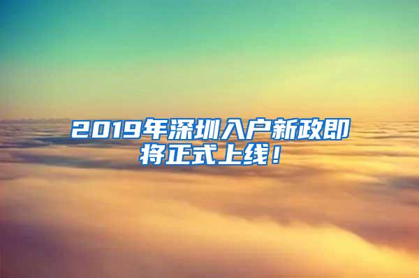 2019年深圳入户新政即将正式上线！