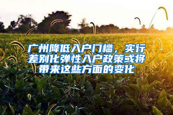 广州降低入户门槛，实行差别化弹性入户政策或将带来这些方面的变化