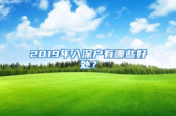 2019年入深户有哪些好处？