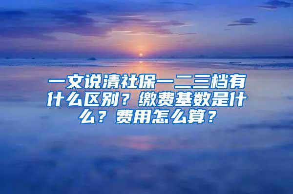 一文说清社保一二三档有什么区别？缴费基数是什么？费用怎么算？