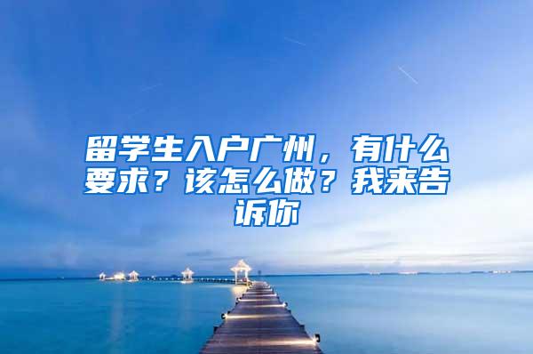 留学生入户广州，有什么要求？该怎么做？我来告诉你