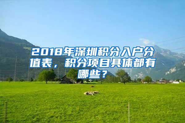 2018年深圳积分入户分值表，积分项目具体都有哪些？