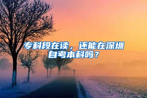 专科段在读，还能在深圳自考本科吗？