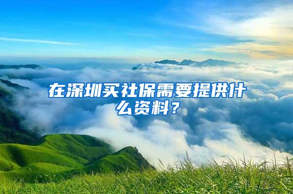 在深圳买社保需要提供什么资料？