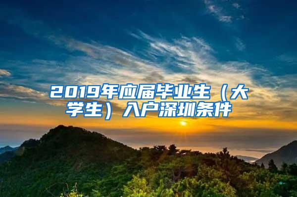 2019年应届毕业生（大学生）入户深圳条件