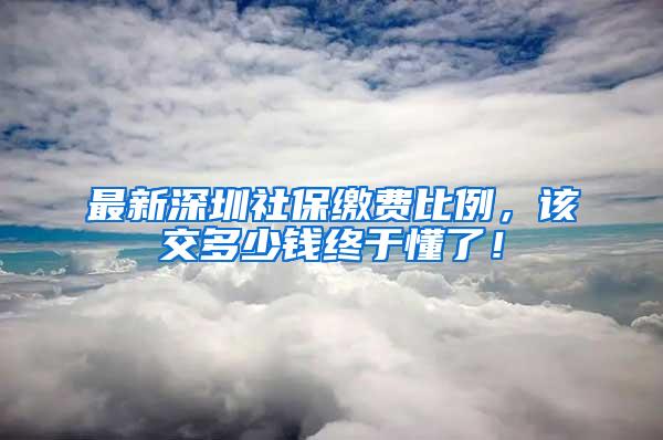 最新深圳社保缴费比例，该交多少钱终于懂了！