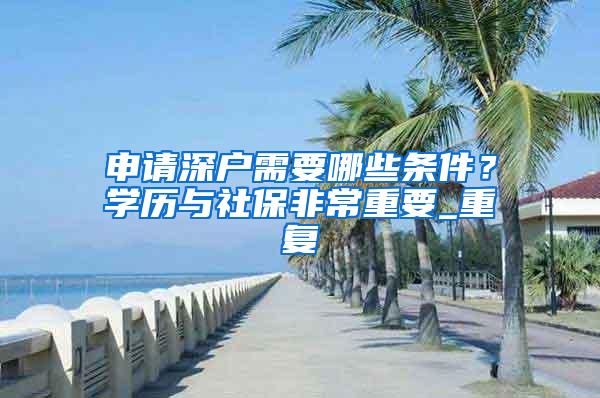 申请深户需要哪些条件？学历与社保非常重要_重复