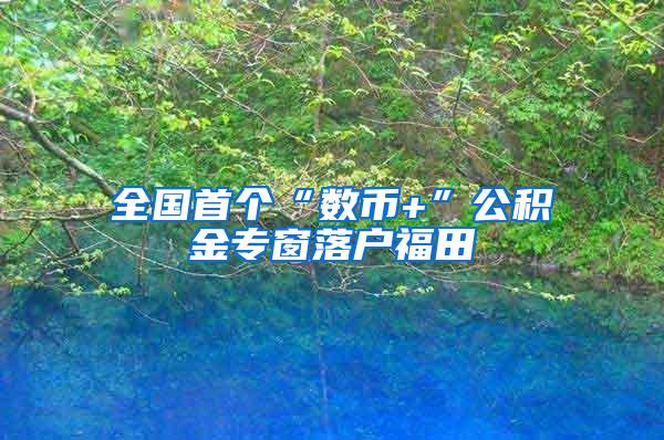 全国首个“数币+”公积金专窗落户福田