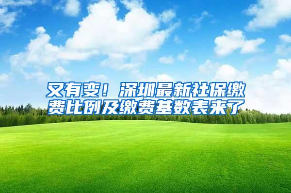 又有变！深圳最新社保缴费比例及缴费基数表来了