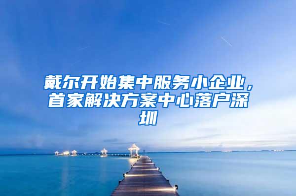 戴尔开始集中服务小企业，首家解决方案中心落户深圳