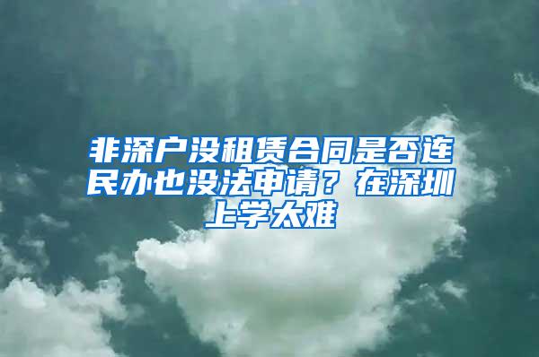 非深户没租赁合同是否连民办也没法申请？在深圳上学太难