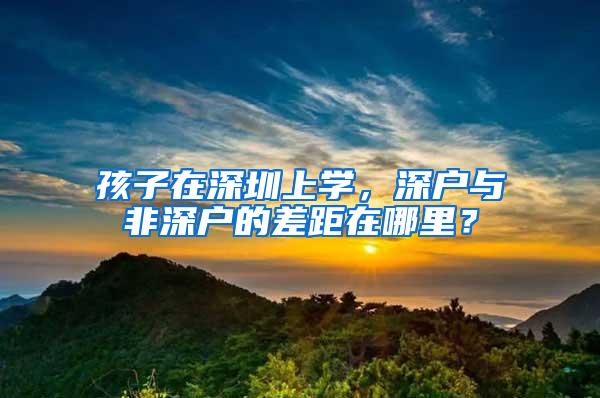 孩子在深圳上学，深户与非深户的差距在哪里？