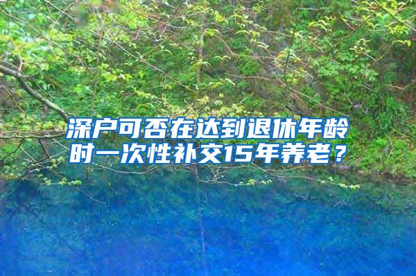 深户可否在达到退休年龄时一次性补交15年养老？