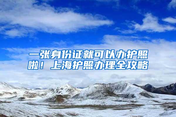 一张身份证就可以办护照啦！上海护照办理全攻略