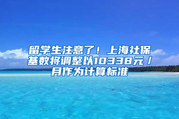留学生注意了！上海社保基数将调整以10338元／月作为计算标准