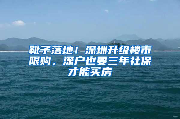 靴子落地！深圳升级楼市限购，深户也要三年社保才能买房