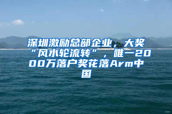 深圳激励总部企业，大奖“风水轮流转”，唯一2000万落户奖花落Arm中国