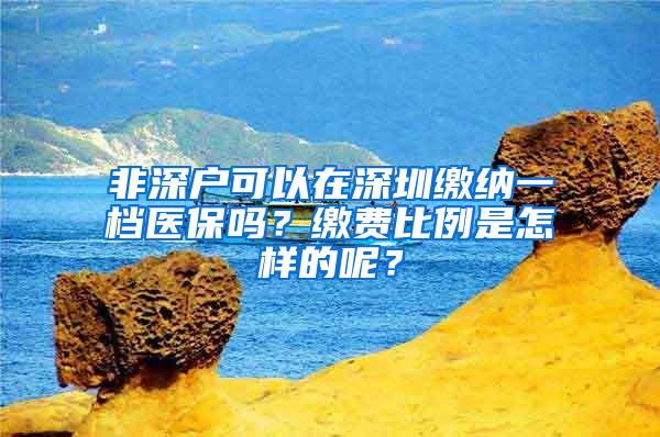 非深户可以在深圳缴纳一档医保吗？缴费比例是怎样的呢？