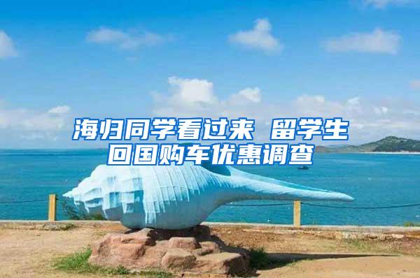 海归同学看过来 留学生回国购车优惠调查