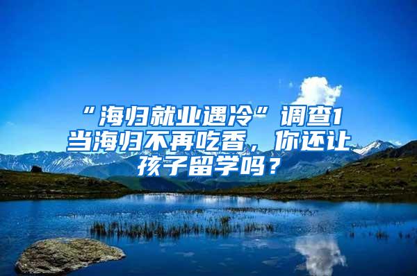 “海归就业遇冷”调查1 当海归不再吃香，你还让孩子留学吗？