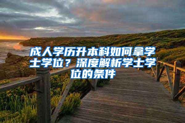 成人学历升本科如何拿学士学位？深度解析学士学位的条件