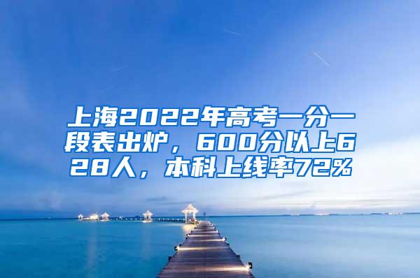 上海2022年高考一分一段表出炉，600分以上628人，本科上线率72%