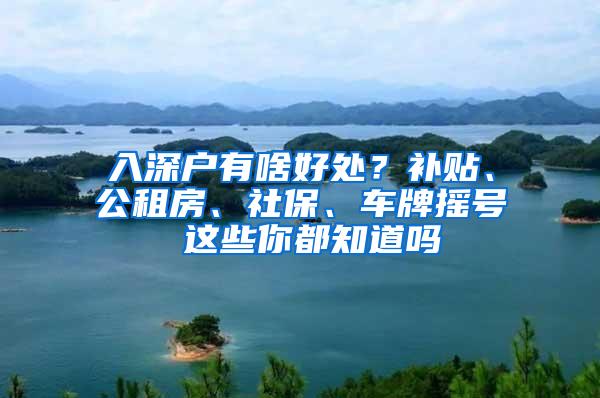 入深户有啥好处？补贴、公租房、社保、车牌摇号 这些你都知道吗