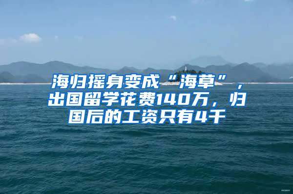 海归摇身变成“海草”，出国留学花费140万，归国后的工资只有4千