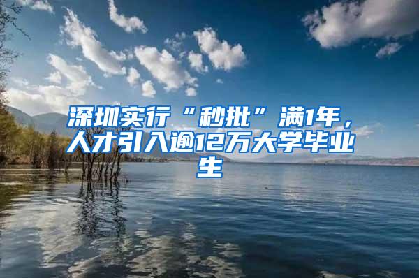 深圳实行“秒批”满1年，人才引入逾12万大学毕业生