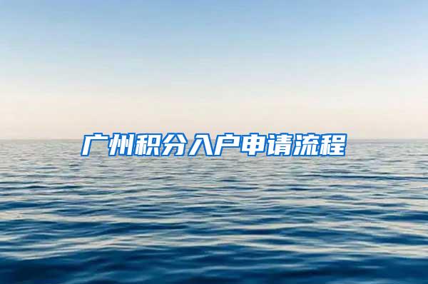 广州积分入户申请流程