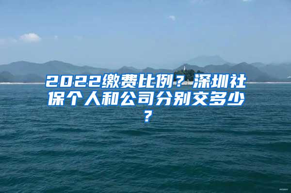 2022缴费比例？深圳社保个人和公司分别交多少？
