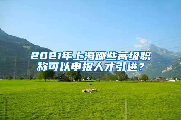 2021年上海哪些高级职称可以申报人才引进？