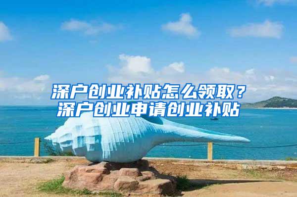 深户创业补贴怎么领取？深户创业申请创业补贴