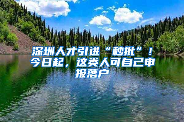 深圳人才引进“秒批”！今日起，这类人可自己申报落户