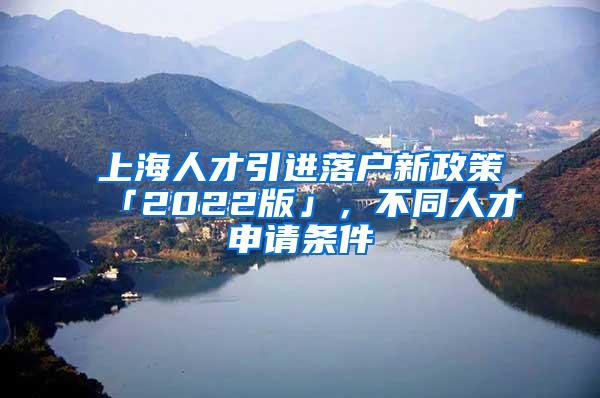 上海人才引进落户新政策「2022版」，不同人才申请条件