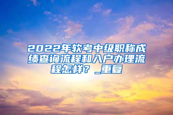 2022年软考中级职称成绩查询流程和入户办理流程怎样？_重复