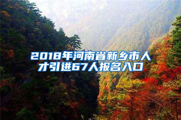 2018年河南省新乡市人才引进67人报名入口