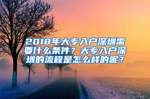 2018年大专入户深圳需要什么条件？大专入户深圳的流程是怎么样的呢？