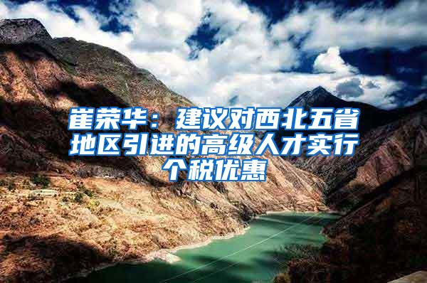 崔荣华：建议对西北五省地区引进的高级人才实行个税优惠