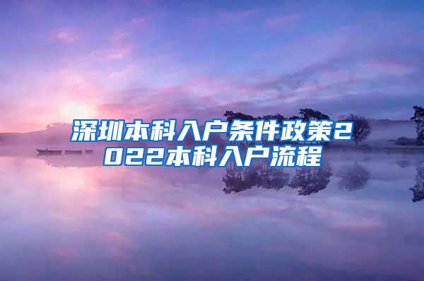 深圳本科入户条件政策2022本科入户流程