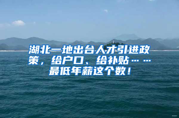 湖北一地出台人才引进政策，给户口、给补贴……最低年薪这个数！