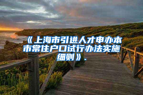 《上海市引进人才申办本市常住户口试行办法实施细则》.