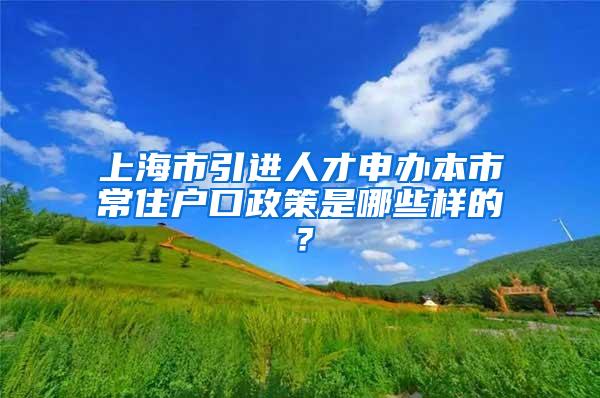 上海市引进人才申办本市常住户口政策是哪些样的？
