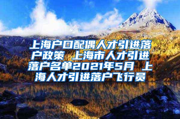 上海户口配偶人才引进落户政策 上海市人才引进落户名单2021年5月 上海人才引进落户飞行员